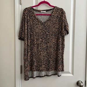 Leopard Short Sleeve Blouse